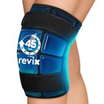 REVIX Knee Ice Pack Wrap, 45-Minute Long-Lasting Ice Pack for Knees with Ice Grid Gel Design, Reusable Gel Ice Wrap, Cold Therapy to Soothe Discomfort in the Thighs, Elbows, Calves & Legs (12" × 9.5")