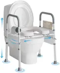 MANYUKOI Raised Toilet Seat with Handles, FSA/HSA Eligible Toilet Seat Risers for Seniors with Adjustable Height & Width, Up to 500 lbs, Elevated Stable Toilet Seat for Seniors, Fits Any Toilet