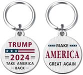 DEGASKEN Trump 2024 Merchandise Double Sided Keychain, Make America Great Again, Donald Trump 2024 Flag Key Ring Accessories Maga Gifts