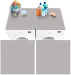 2 PCS Washer Dryer Top Protector Mat 27" x 27" Non-slip Washing Machine Dust Cover Pad Quick Drying Covers for the Top of Dryer Light Grey