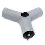 PAWZ Road Cat Tunnel 3 Way Collapsible Crinkle Cat Play Tube with Detachable Dangling Ball 10.5 Inches in Diameter.
