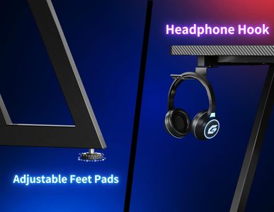 HOMIDEC L-Shaped Gaming Desk – Black Corner Computer Table