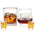 Futtumy Wedding Gifts for Couples 2024, Hubby & Wifey Wine Whiskey Shot Glass, Bridal Shower Gifts, Engagement Gifts for Couples Newlyweds Him Her Married Anniversary Christmas, Wedding Registry Gifts