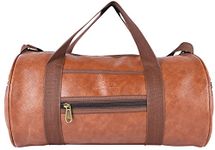 Pramadda Pure Luxury Stylish Vegan Leather Sports Travel Gym Duffle Kit Bag for Men Women | gym bag for men workout | small travel bags for men. (Royal Tan)