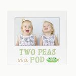 Pearhead Two Peas in A Pod, Siblings Sentiment Frame, Keepsake Photo Frame for Twins or Siblings, White