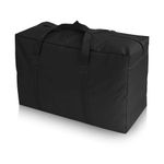 RJUP 145L Extra Large Waterproof Moving Bags, Heavy Duty Moving Storage Container, Christmas Tree Storage Bag, Space-Saving Storage Bag for Home, Camping, or Travel, Black