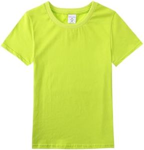 COSLAND Soft Cotton Short Sleeve T-Shirt for Boys & Girls, Neon Green, Size 2T