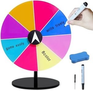 Holiket Spinning Wheel for Prize, 8 Inch 8 Slots Prize Wheel Spinner Dry Erase Casino Games Spin Wheel (Circular Base)