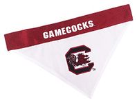NCAA Dog Bandana - South Carolina Gamecocks Reversible PET Bandana. 2 Sided Sports Bandana with a Premium Embroidery Team Logo, Large/X-Large. - 2 Sizes & 50 College Teams Available