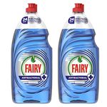 Fairy Platinum Ecalyptus Antibacterial Washing Up Dishwashing Soap Liquid - Lasts 50% Longer - New And Improved Formula - (2x870ml)