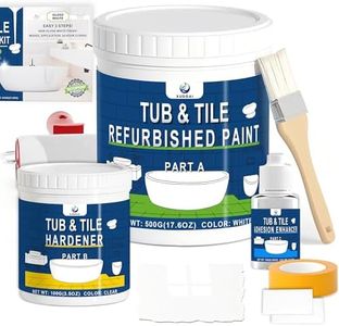 XUDOAI Bathtub Refinishing Kit Gloss White 21.5oz Tub Paint Reglazing, Tub and Tile Refinishing Kit with Tools, Tub and Tile Paint for Bathroom/Kitchen/Shower/Porcelain/Sink/Ceramic