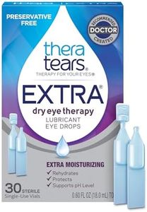 TheraTears Extra Dry Eye Therapy Lubricating Eye Drops for Dry Eyes, Preservative Free Eye Drops for Sensitive Eyes, 30 Single-Use Vials