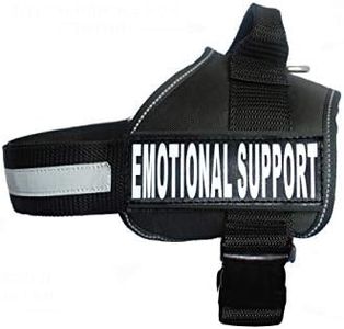 Emotional Support Nylon Dog Vest Harness. Purchase Comes with 2 Reflective Emotional Support pathces. Please Measure Your Dog Before Ordering (Girth 24-31", Black)