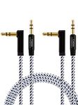 CableCreation Aux Cable for Car,Braided 3.5mm Male to Male Stereo Aux Cord Hi-Fi Sound Compatible with Headphone,Phone,2018 Mac Mini,Microsoft Surface Dock,Car Stereo & More,3FT(2 Pack),Black