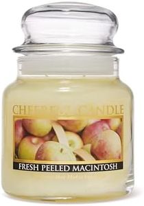 A Cheerful Giver - Fresh Peeled Macintosh Scented Glass Jar Candle (16 oz) with Lid & True to Life Fragrance Made in USA