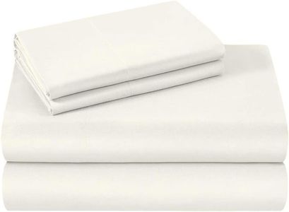 RV Sheets, Upto 10 Inch Deep Pocket, 400 Thread Count 100% Long Staple Cotton RV Sheet Sets 4 Piece, Cotton, Ivory Solid, (60x80) CAMPER Queen SIZE