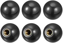 uxcell 6Pcs Threaded Ball Knobs, M12 Female Thread Thermoset Ball Knob 1.57'' Dia Black Round Operation Ball Handles with Copper Insert for Machine Handle Tool Replacement