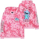 Disney Girls Hoodie, Soft Hooded Sweatshirt for Kids and Teenagers - Girls Gifts (Pink Tie Dye, 9-10 Years)