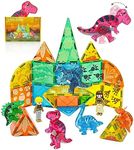 Asago Magnetic Tiles Dinosaurs Magnet Building Blocks Toys for Kids Ages 3-5 4-8 8-12 Creative Animals Educational Stack Tile Construction for Boys Girls Toddlers 5-7 Year Old to STEM Learning