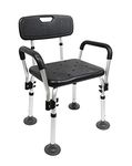 PEPE - Shower Chairs for the Elderly with Arms, Bath Seats for Adults, Adjustable Bathroom Stools to Sit On, Non Slip Shower Seats for Disabled, Bath Chair, Shower Stool with Back, Free Assembly