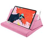 MoKo Tablet Pillow Stand, Soft Bed Pillow Holder, Fits up to 11" Pad, Fit with iPad 10.2" 2019, iPad Air 3 2,iPad 10.2 10th/2022, iPad Pro 11, Mini 5 4 3, Galaxy Tab S6/ S7 / S9/ S9+, Pink