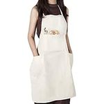 Conda Artist Apron with 3 Pockets, Art Apron for Painter Women Men, Painting Smock Adult for School 78.7 x 68.5 cm, Canvas Material, Cream