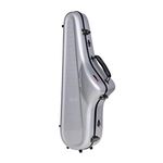 Crossrock Fiberglass Tenor Saxophone Case - Includes Accessory Pocket, Removable Shoulder Straps, TSA Lock - Silver (CRF1020TSSL)