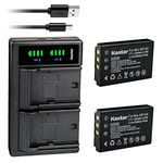 Kastar 2-Pack Q120 Battery and LTD2 USB Charger Compatible with MN35Z FHD Bridge Camera, Zoom BT-03, Zoom BT-03 B Battery, Zoom Q8, Zoom Q8N Recorder Camera, Bell & Howell B35HDZ Camera