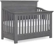 Evolur Waverly 5-in-1 Full Panel Convertible Crib in Rustic Grey, Greenguard Gold Certified , 58.75x31.25x46.5 Inch (Pack of 1)