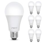 Feit Electric A21 100W Equivalent LED Light Bulbs, Non-Dimmable, 5000k Daylight, 1600 Lumens, 10 Year Lifetime, E26 Base, CRI 90, UL Listed, Damp Rated, 6 Pack, OM100/950CA10K/6