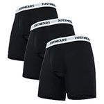 JustWears Boxer Briefs Active - BLACK - BLACK LOGO - L