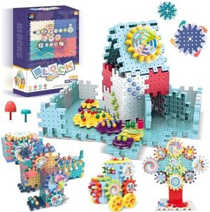 Gears Toys for Kids, STEM Building Toys for Toddlers, Smart Toys Critical Thinking Puzzle Games, Montessori Creative Learning Gears Creative Kids Games Toy for Boys and Girls 5-6-7-8-9-10-11-12