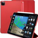 KHOMO iPad Pro 11 Case 2nd Generation 2020 - Dual Hybrid See Through Series - Supports Pencil Charging - Red