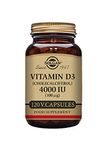 Solgar 4000IU Vitamin D3 - Healthy Teeth and Bones - Better Calcium Absorption - Pack of 120 Vegetable Capsules