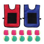 Lobamop Dodgeball Game Set - 2Pcs Kids Dodgeball Tag Sticky Vests with 10 Sport Balls for Indoor Outdoor Playground Games