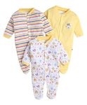 BUMZEE Yellow & Multi Baby Girls Full Sleeves Sleepsuit Pack of 3 Age - 9-12 Months (Peb8631E-ylw.mlt)