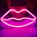 Narasios Gifts for Mom Teen Girls Boys Neon Sign for Room Decor Birthday Gifts for Girl Teen Women, Aniversary USB/Battery Powered Lip Shaped Neon Light Wall Decoration for Bedroom Dorm Wedding Gifts for Girl Friends Wife