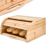 2 Lb. Depot Breadbox for Kitchen Countertop - Vintage-Style Bamboo Bread Box Wood - Japanese Bread Box - Bread Cabinet for Kitchen Counter - Bread Bin - 17'' x 10'' x 7''