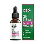 CBDfx 2000mg CBD High Strength Oil, Very Berry Flavoured CBD Oil Drops, Vegan, Non-GMO, Blended with MCT Oil, Improved Purity, All Natural, No THC, 30ml (40 Days)