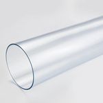 POWERTEC 70272 Clear Pipe, 4-Inch x 36-Inch Long, Rigid Plastic Tubing, Translucent