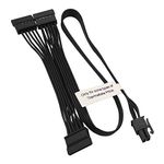 COMeap SATA Power Cable for Thermaltake PSUs, 6 Pin to 3X 15 Pin SATA Hard Drive Adapter for Some Types of Thermaltake Modular PSUs 20-in(50cm)