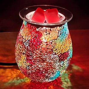 WNP Electric Wax Melt Warmer, Glass Wax Burner, Contemporary Style, 500W, 25W, Tabletop, Indoor Use, Home Office Bedroom Gift