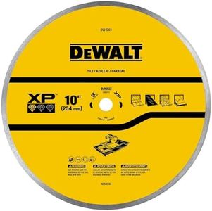 DEWALT Diamond Blade for Ceramic or Tile, Wet Cutting, Continuous Rim, 5/8-Inch Arbor, 10-Inch (DW4761) , Yellow