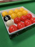 Red and Yellow 2" Pool Ball Set (1 7/8 Inch Cue Ball)