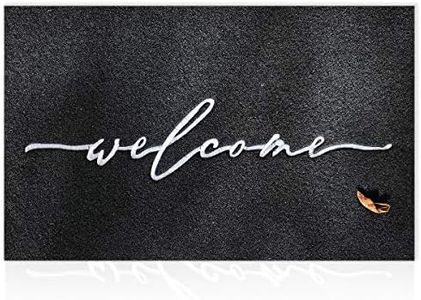 AAZZKANG Welcome Mats for Front Door Large 24"x36" with Durable Non Slip Rubber Backing Ultra Absorb Mud Easy to Clean Entry Door Mat for Indoor High Traffic Areas Outdoor Doormat Black