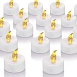 OSHINE 50Pack Battery Tea Lights- Realistic and Bright Flickering Battery Operated Flameless LED Tea Light Battery Powered200+Hours(Warm Yellow)