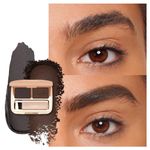 Oulac Waterproof Eyebrow Powder Kit with Brush 2 in1 Long Lasting Instant Eyebrow Pomade & Powder Natural Makeup for Sparse Brows 3.2 g/0.11 oz, Charcoal Brown