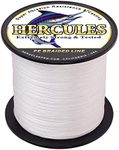 Hercules Super Cast 300M 328 Yards Braided Fishing Line 30 LB Test for Saltwater Freshwater PE Braid Fish Lines Superline 8 Strands - White, 30LB (13.6KG), 0.28MM