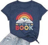 UNIQUEONE Book Shirts Women Reading Rainbow Book T Shirt Teacher Shirts Book Lover Shirt Inspirational Short Sleeve Top