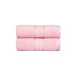 Trident Home Essential 100% Cotton Hand Towels 450 GSM, Face Towels for Men/Women, 2pc Hand Towel Set 40cm x 60cm, Powder Pink